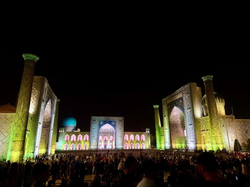 Samarkand Moonlight Tour: A Timeless Night Experience - Registan Square Under the Evening Lights